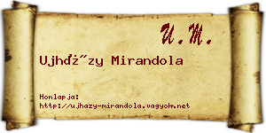 Ujházy Mirandola névjegykártya